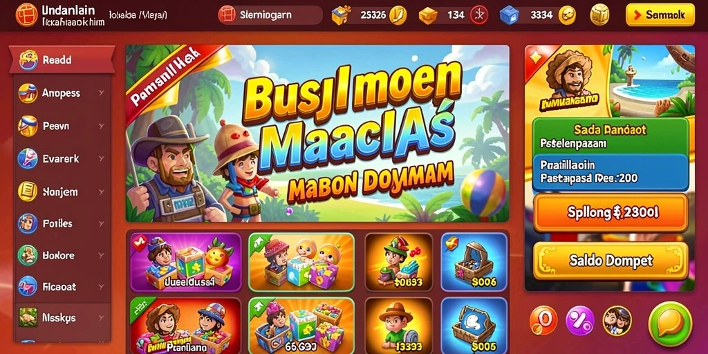 Tampilan permainan slot yang berwarna-warni dan menarik.